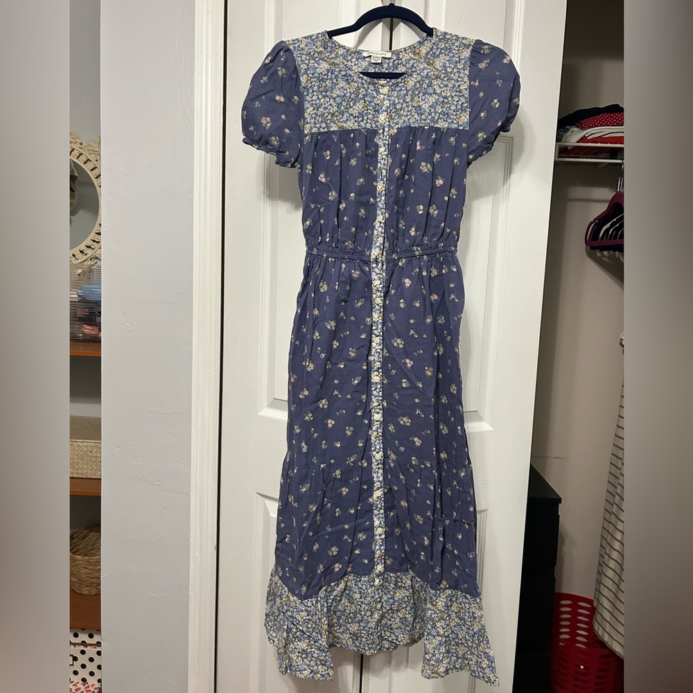 American Eagle Outfitters Blue Floral Maxi Dress